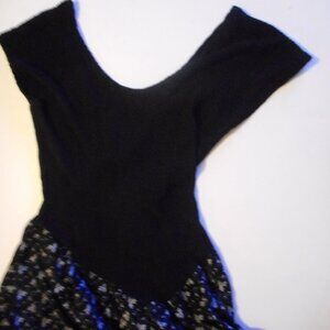 Junior Casual LBD Elastic top/off shoulder low waist lined attached skirt-twirly